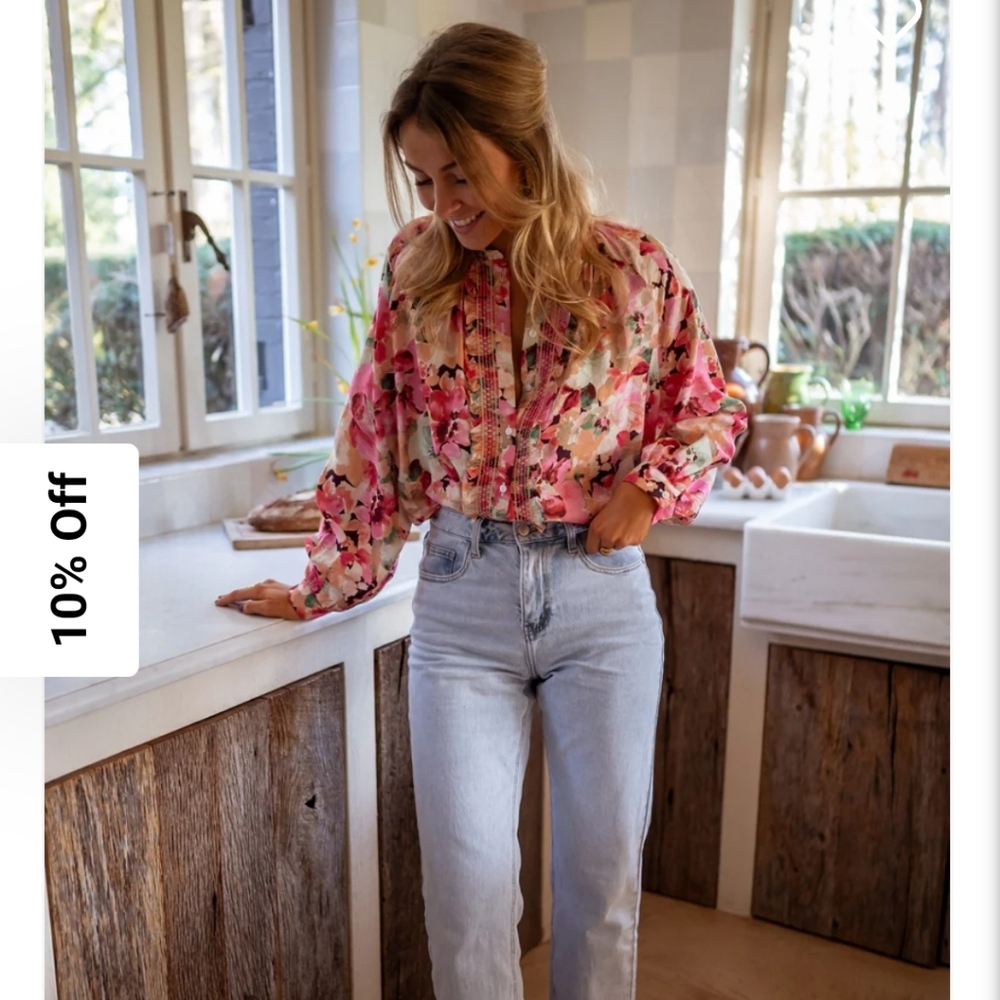 Easy Clothes Floral Ruffle Blouse - Picture 13 of 15